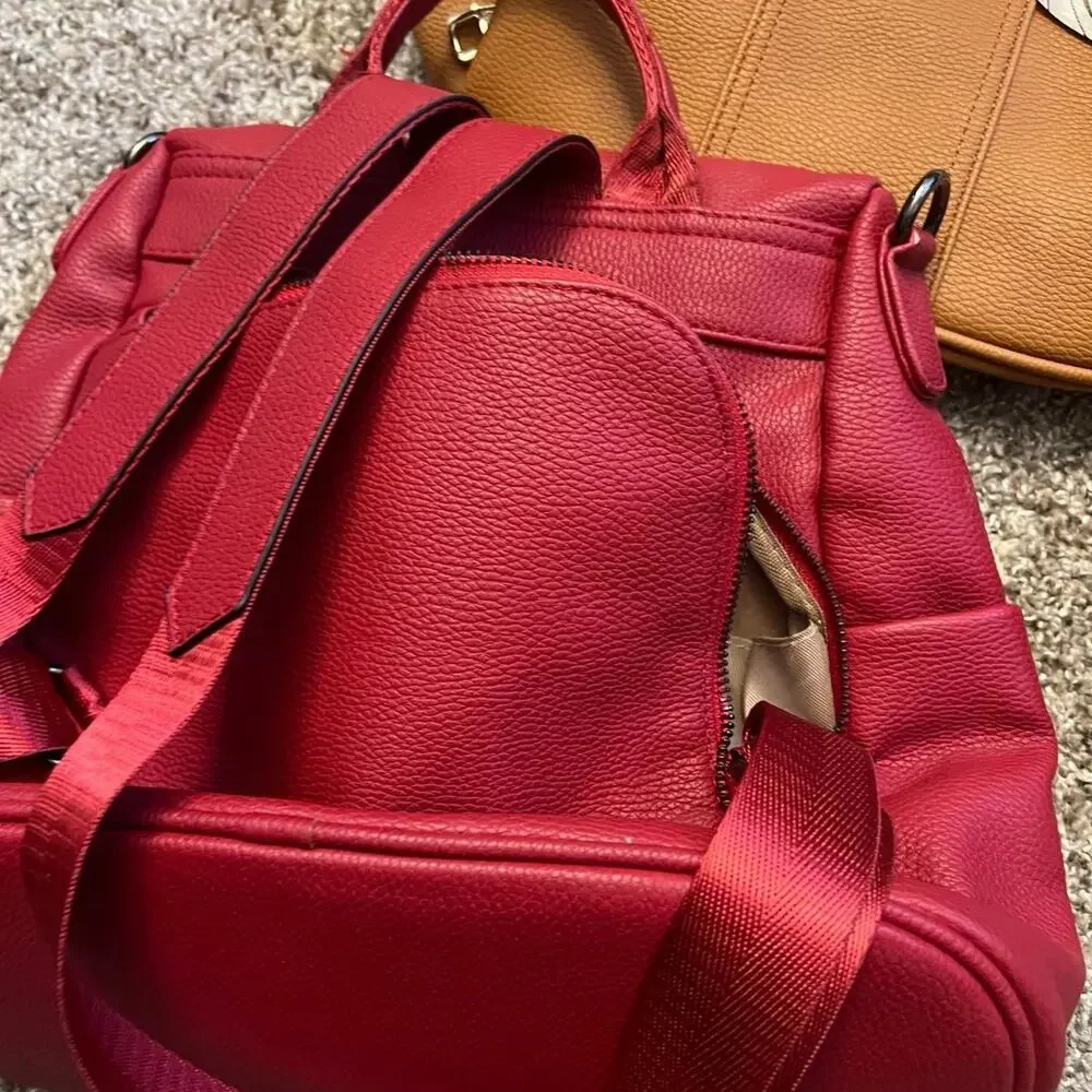 Set of 3 Vegan Leather Backpacks